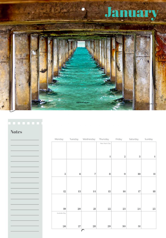 Country to coast double A4 calendar