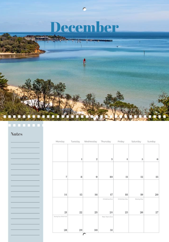 Country to coast double A4 calendar