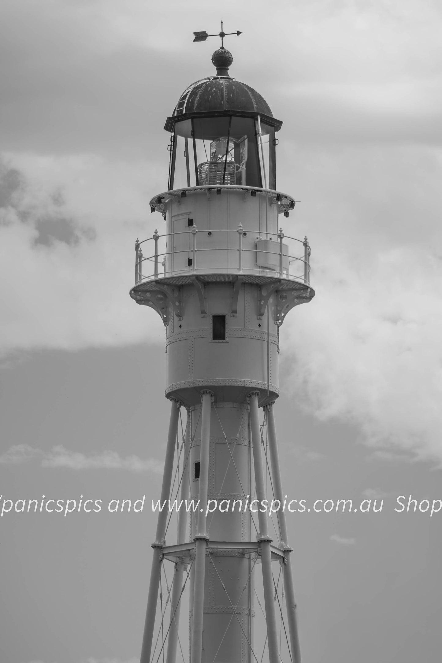 Lighthouse against a cloudy sky