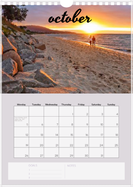 Beach Life calendar 2026