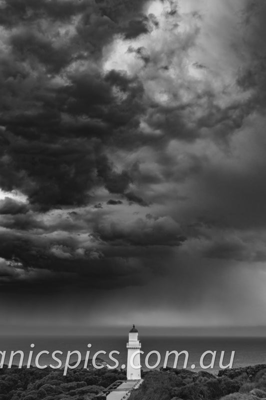 Dark and stormy lighthouse