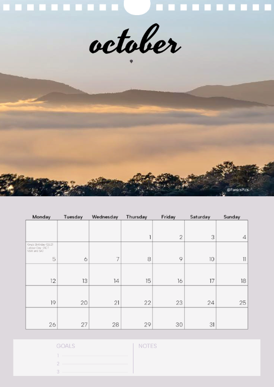 Country Life A4 calendar