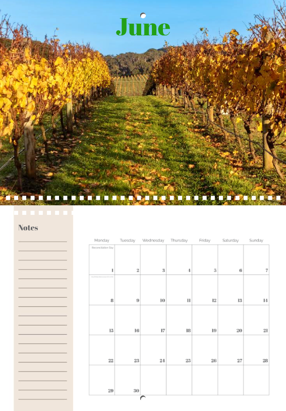 Country to coast double A4 calendar