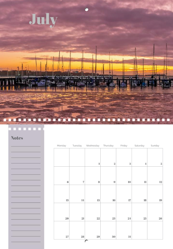 Country to coast double A4 calendar
