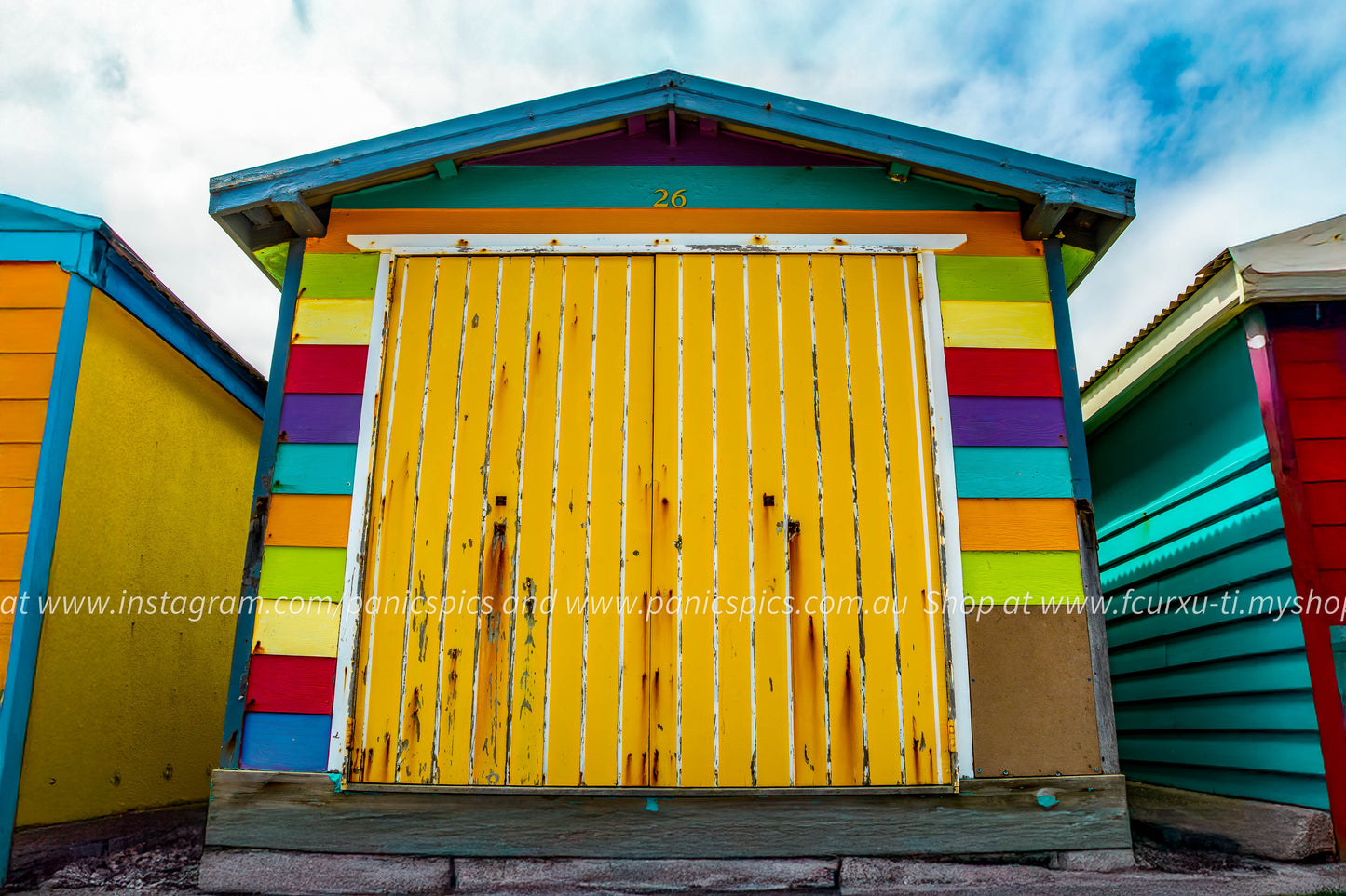 Colourful beach hut