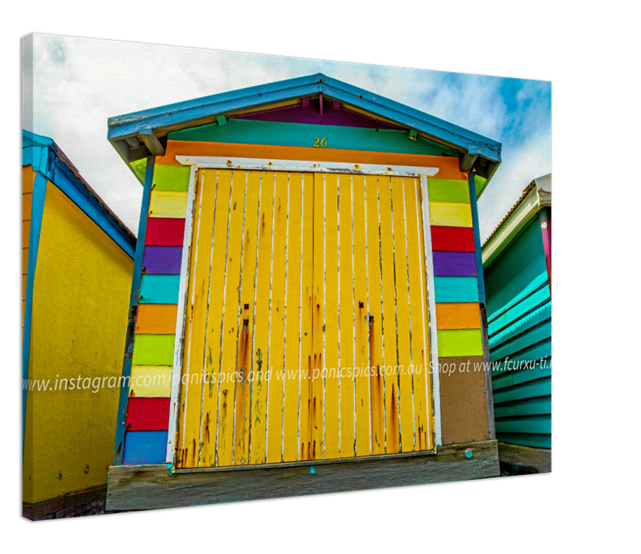 Colourful beach hut
